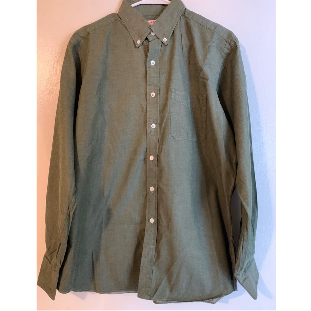 GREEN Hamilton Long Sleeve Button-down: LARGE